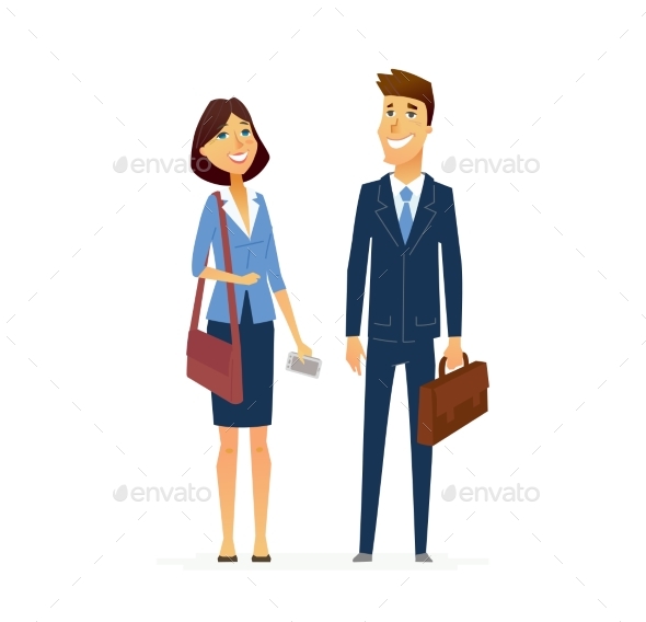 Business Man and Woman - People Characters