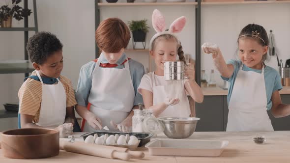 Kids Making Flour Mess in Kitchen alt