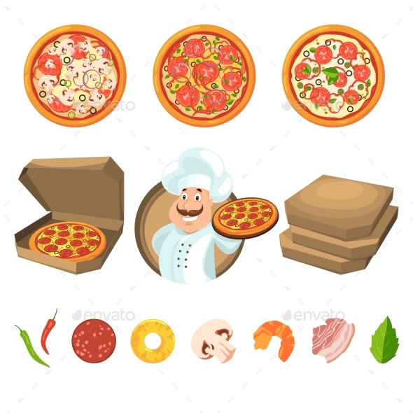 Fast Food for Party or Italian Lunch - Food Objects