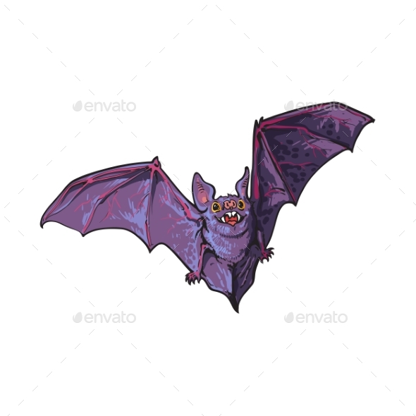 Flying Halloween Vampire Bat - Animals Characters