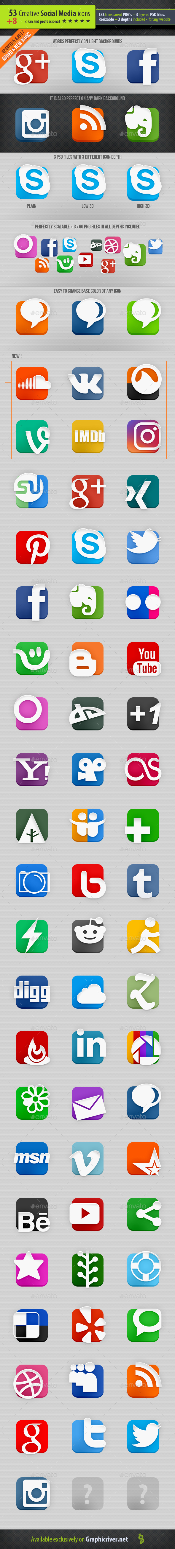 53 Creative Social Media Icons - Media Icons