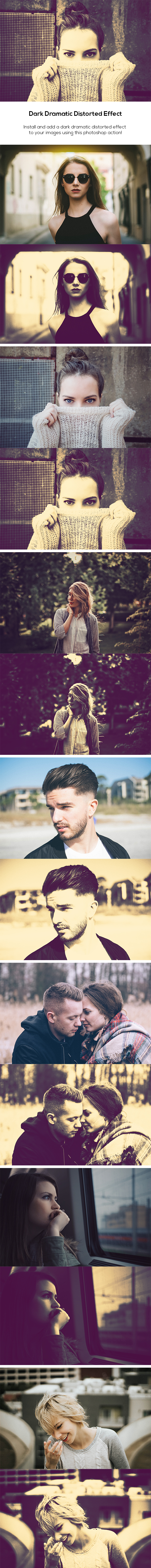 Dark Dramatic Distorted Effect - Photo Effects Actions