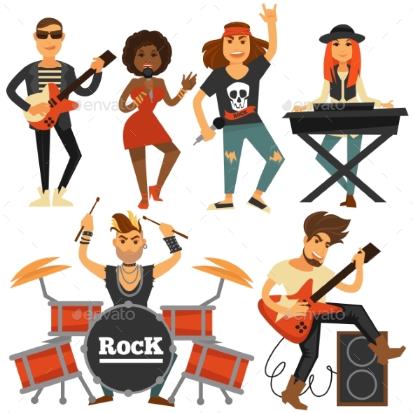 Rock Music Band Singer - People Characters