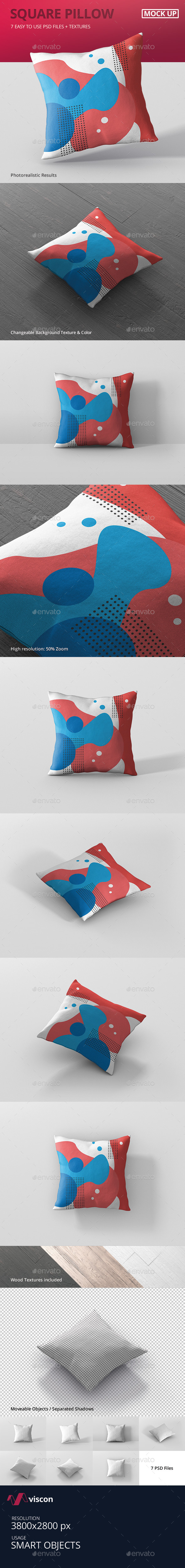Pillow Mockup - Square - Miscellaneous Product Mock-Ups