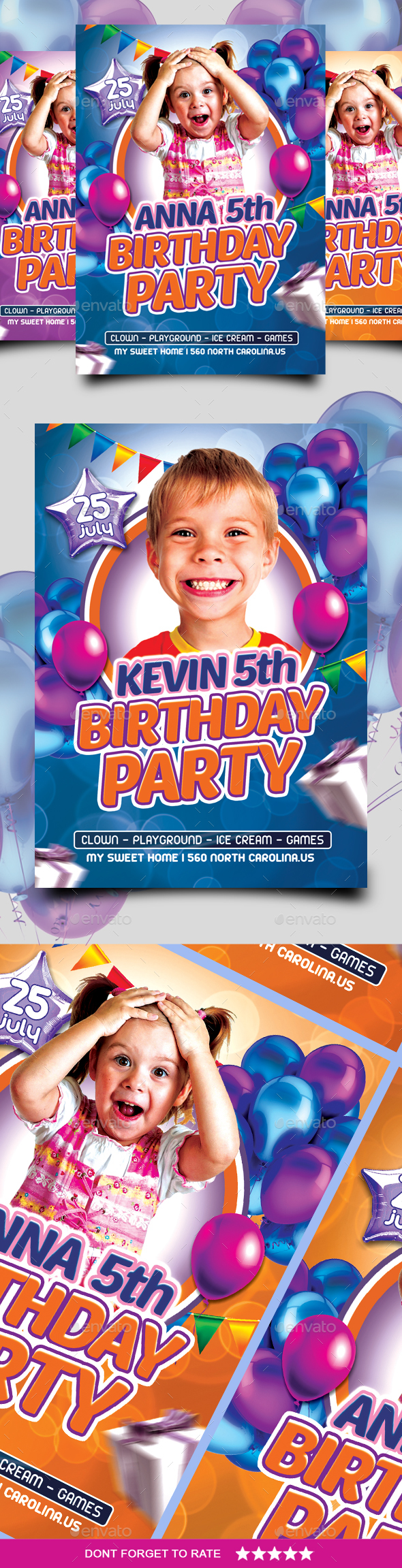 Kids Birthday Flyer - Clubs & Parties Events