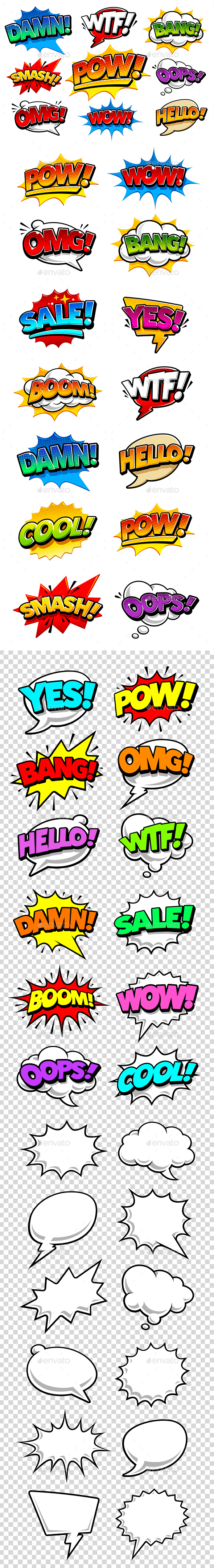 Comic Speech Bubbles - Miscellaneous Vectors