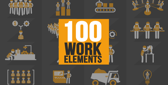 100 Work Elements - VideoHive 20098755