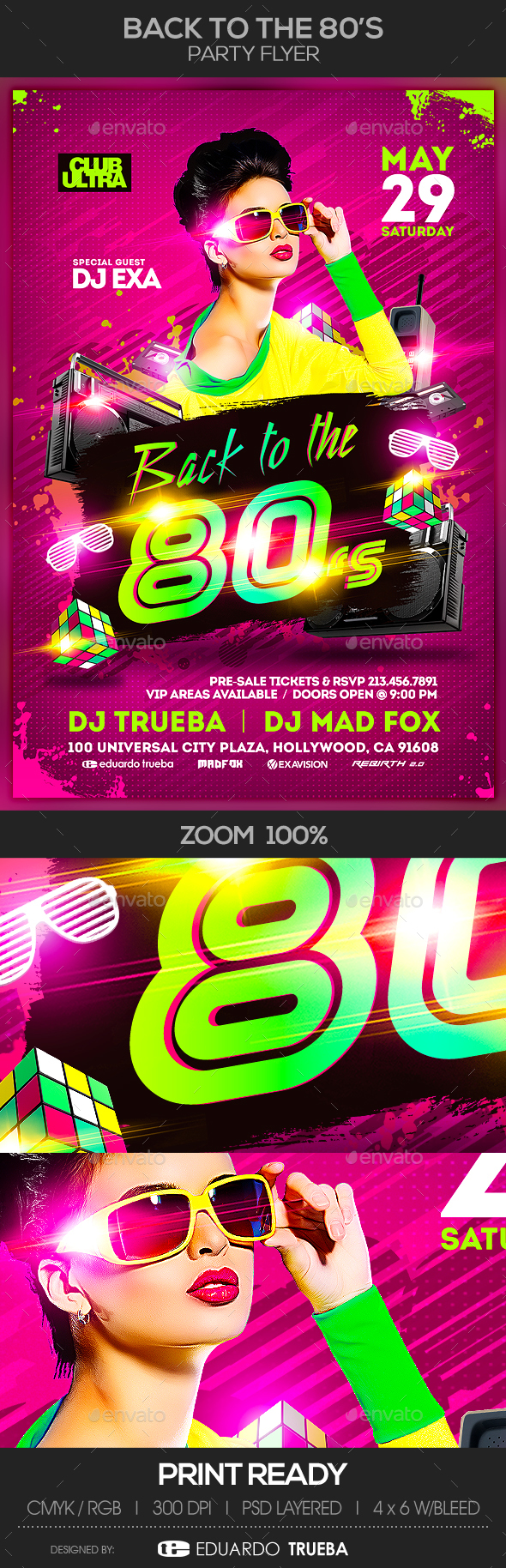Back to the 80s Party Flyer - Clubs & Parties Events