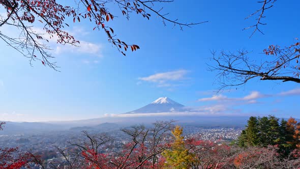 Beautiful nature in Kawaguchiko with Mountain Fuji in Japan alt
