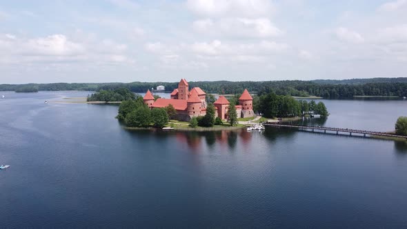 trakai castle in lithuania flight orbit alt