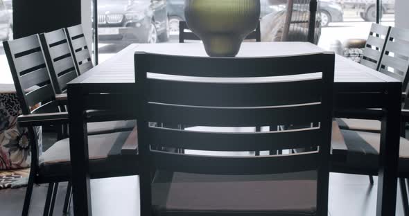 Summer Black Terrace Furniture with Minimalist Chair and Table alt