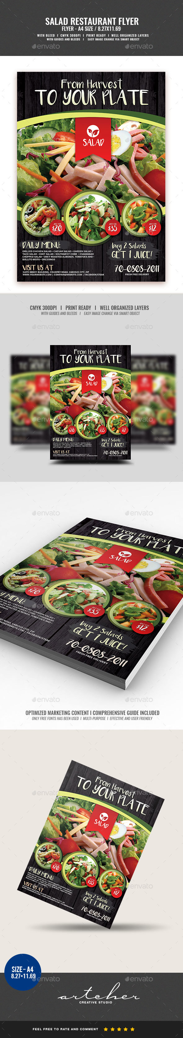 Vegetarian Salad Food Flyer