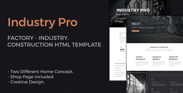 Exceptional IndustryPro - Factory, Industrial, Construction Business HTML Template