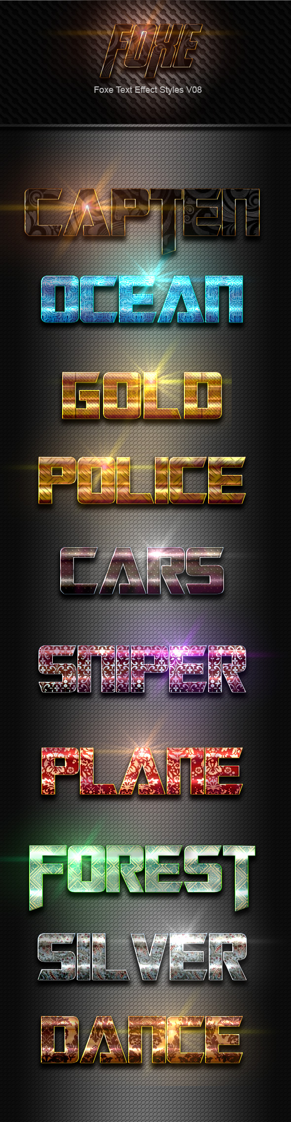 Foxe Text Effect Styles V08 - Text Effects Styles