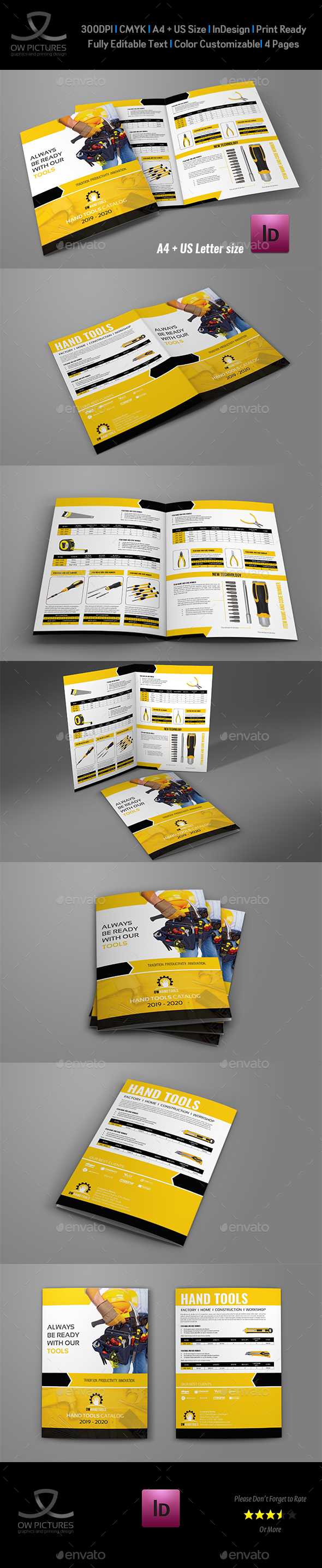 Hand Tools Products Catalog Bi- Fold Brochure Template - Catalogs Brochures