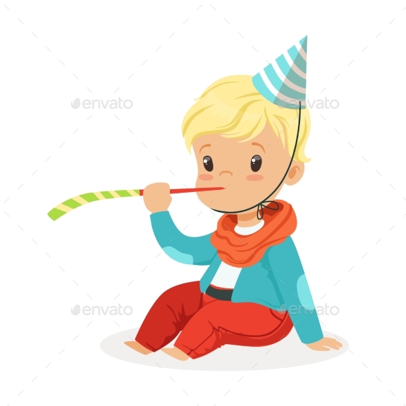 Baby Boy Wearing a Party Hat - Seasons/Holidays Conceptual
