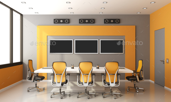 orange meeting room chairs