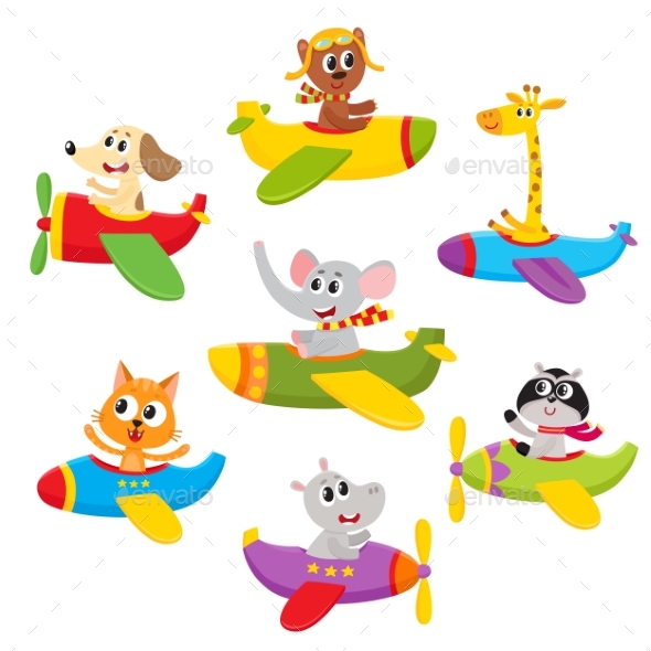 Little Baby Animal, Pet Characters Flying - Animals Characters
