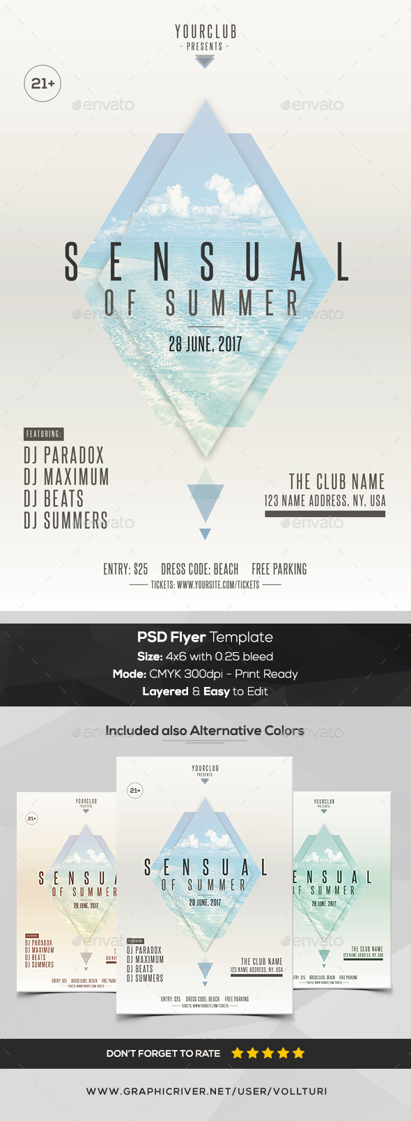 Sensual of Summer - PSD Flyer Template - Events Flyers