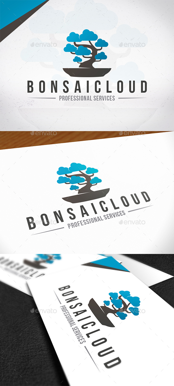 Bonsai Cloud Logo Template - Nature Logo Templates