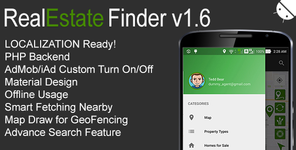 RealEstate Finder Full Android Application v1.6 - CodeCanyon Item for Sale
