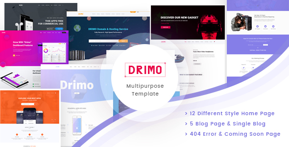 Drimo- Apps,Saas, Hostings, Repairing & Product Landing Page - PSD Templates