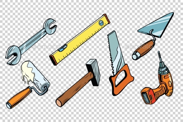 Set of Repair Tools Isolated - Industries Business