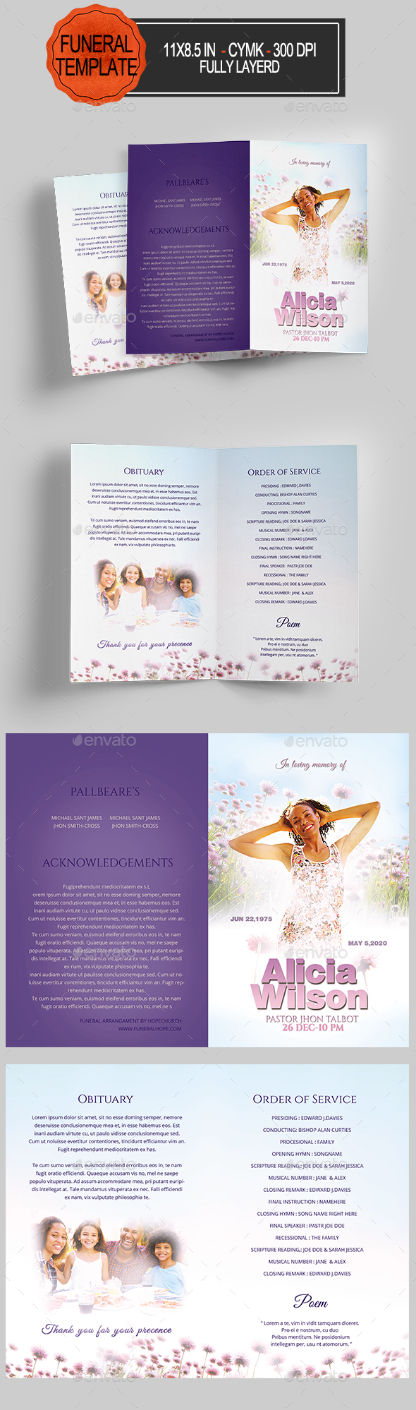 Funeral Program Template - Informational Brochures
