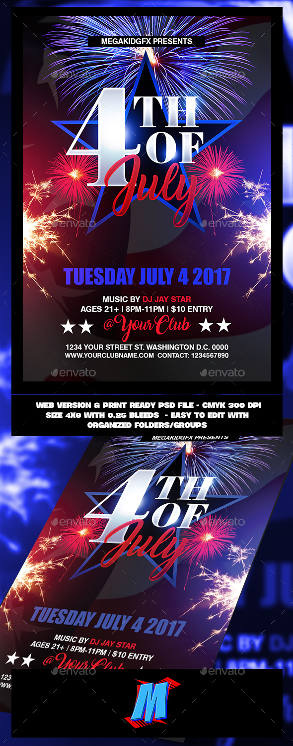 4th of july flyer template