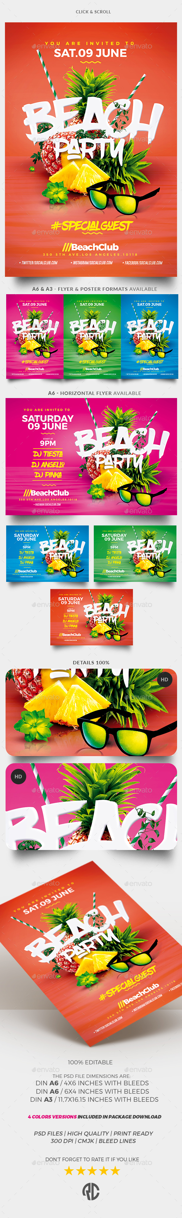 Summer Beach Party - Package - Events Flyers