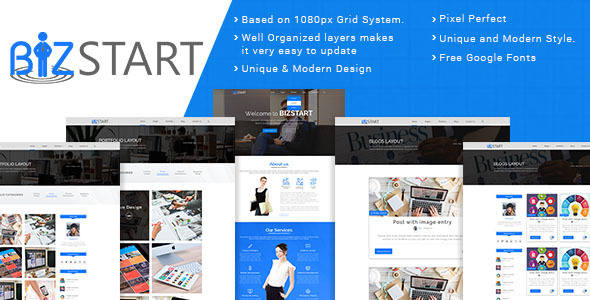 Bizstart Business Corporate PSD Template