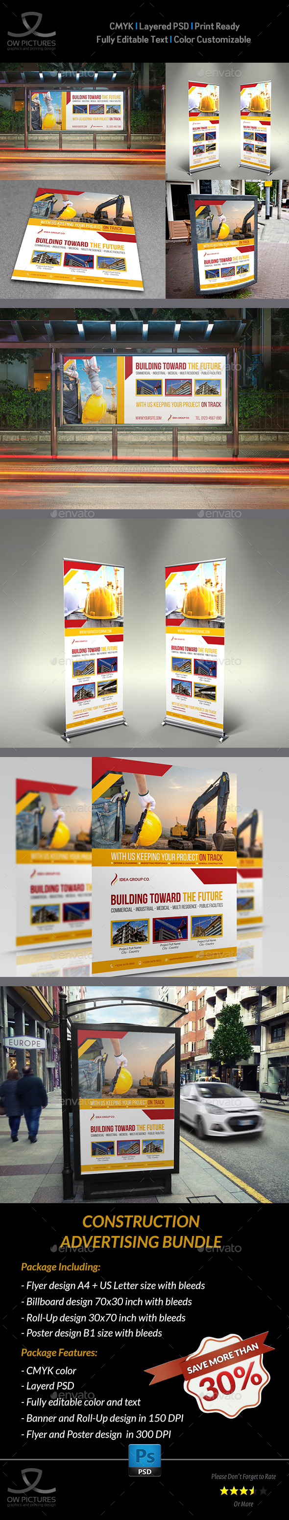 Construction Advertising Bundle Vol.5 - Signage Print Templates