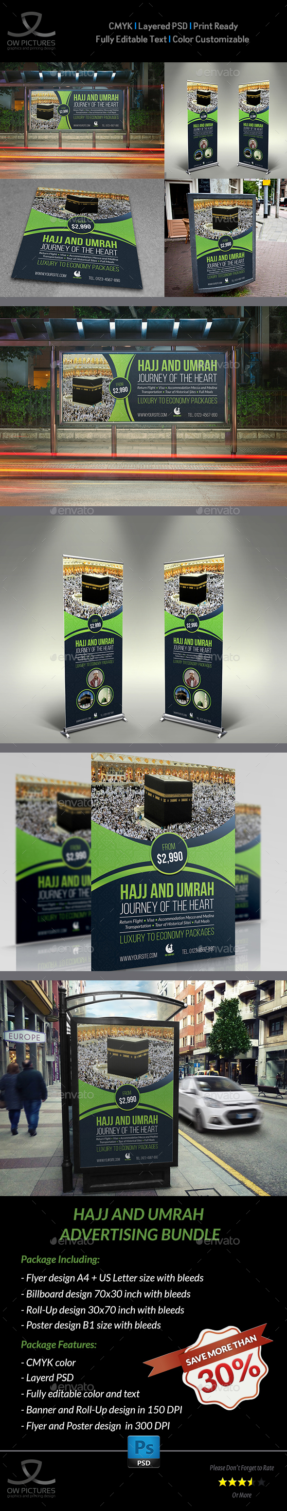 Hajj and Umrah Advertising Bundle - Signage Print Templates