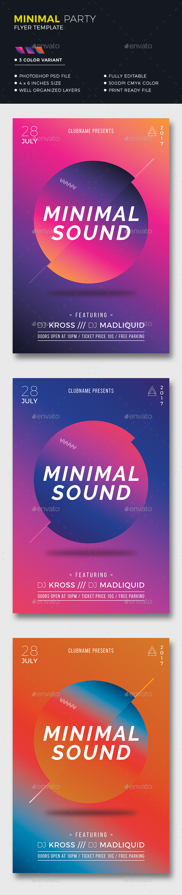 Colorful Minimal Flyer - Clubs & Parties Events