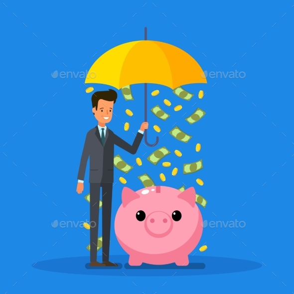 Concept of Protection and Saving Money. - Business Conceptual