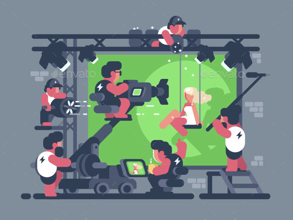 Shooting Video Clip in Studio - Miscellaneous Vectors