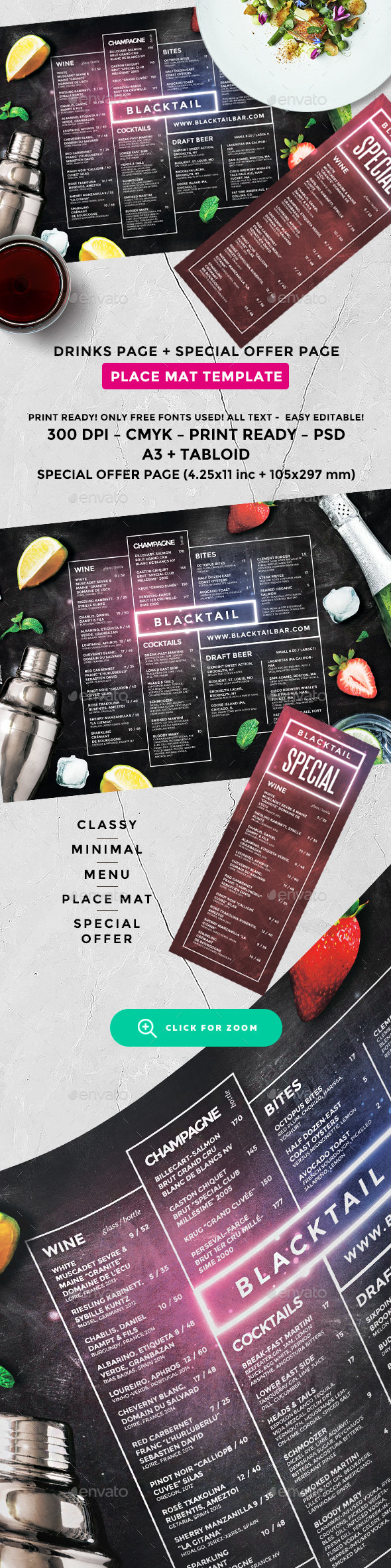 Cocktail Drinks Menu