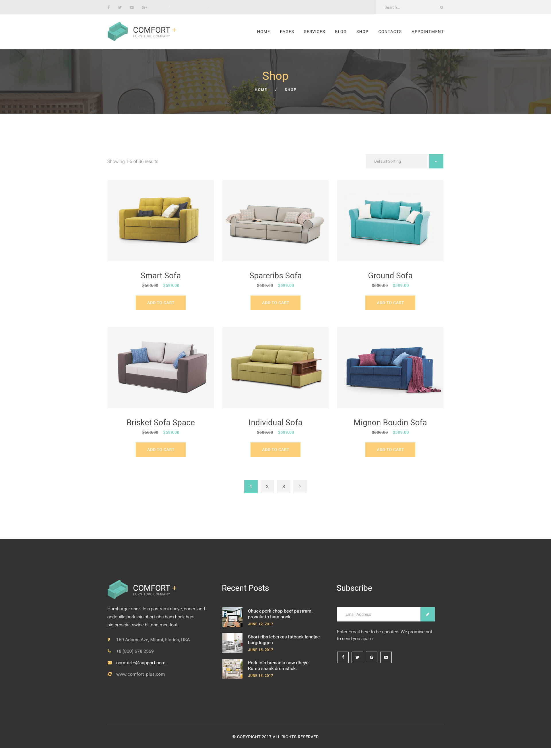 Comfort+ - Furniture & Interior Design PSD Template
