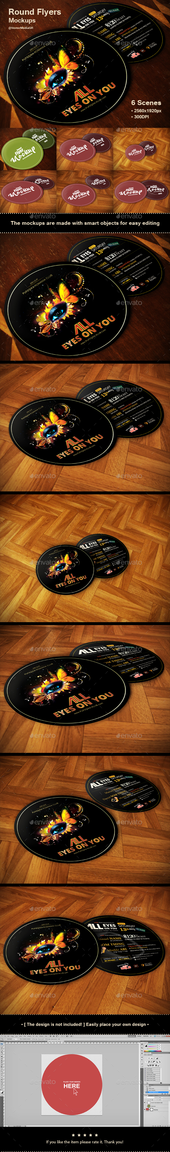 Round Flyers - Mockups - Flyers Print