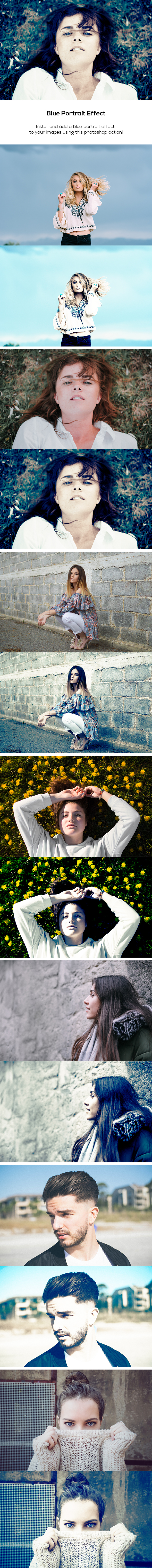 Blue Portrait Effect - Photo Effects Actions