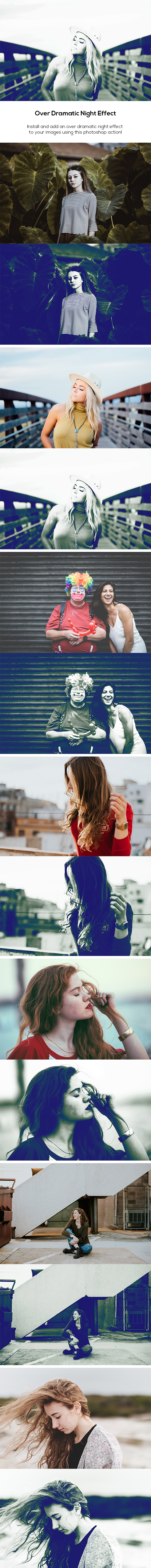 Over Dramatic Night Effect - Photo Effects Actions