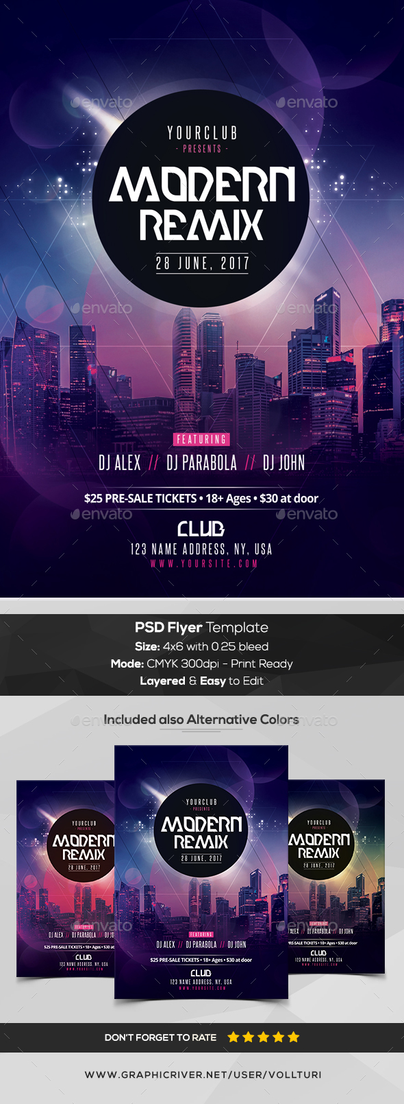 Modern Remix - PSD Flyer Template - Flyers Print Templates