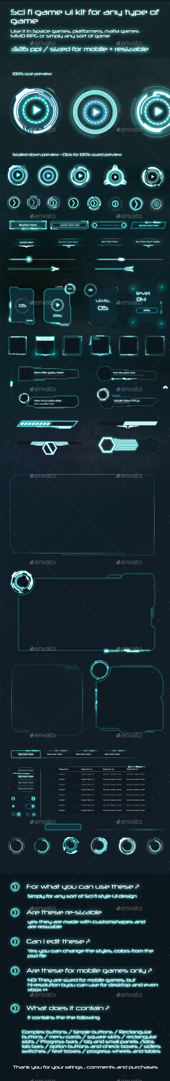 Sci-Fi UI Components Pack - User Interfaces Game Assets
