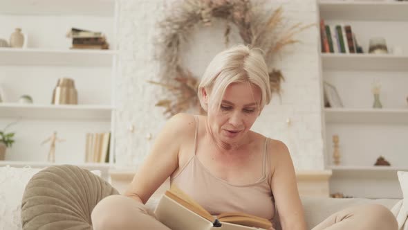 Interesting Book Inspired Woman Enjoying Rest alt