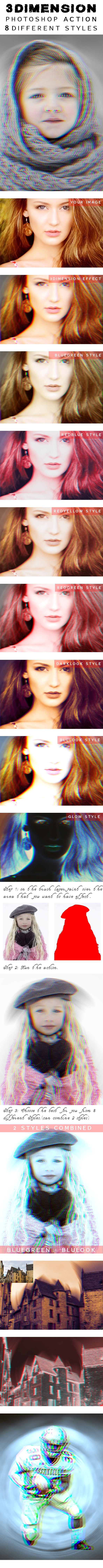3Dimension - Photoshop Action - Photo Effects Actions