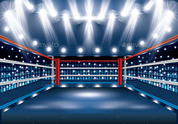 Download Boxing Ring With Spotlights By Booblgumpnz Graphicriver