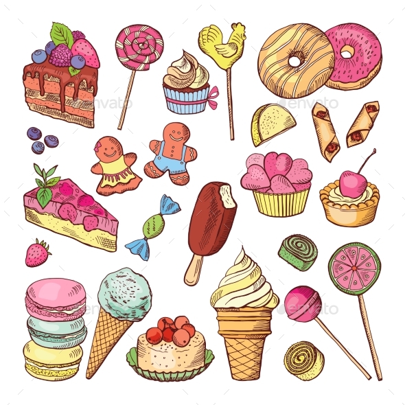 Wedding Desserts, Sweets Cupcakes and Ice Cream - Food Objects