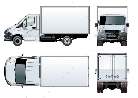 Vector Truck Template Isolated on White - Man-made Objects Objects
