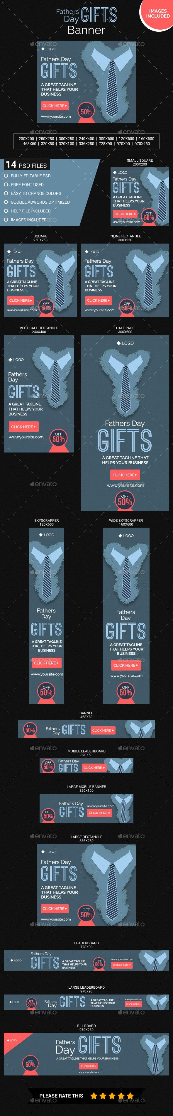 Fathers day Gifts - Banners & Ads Web Elements