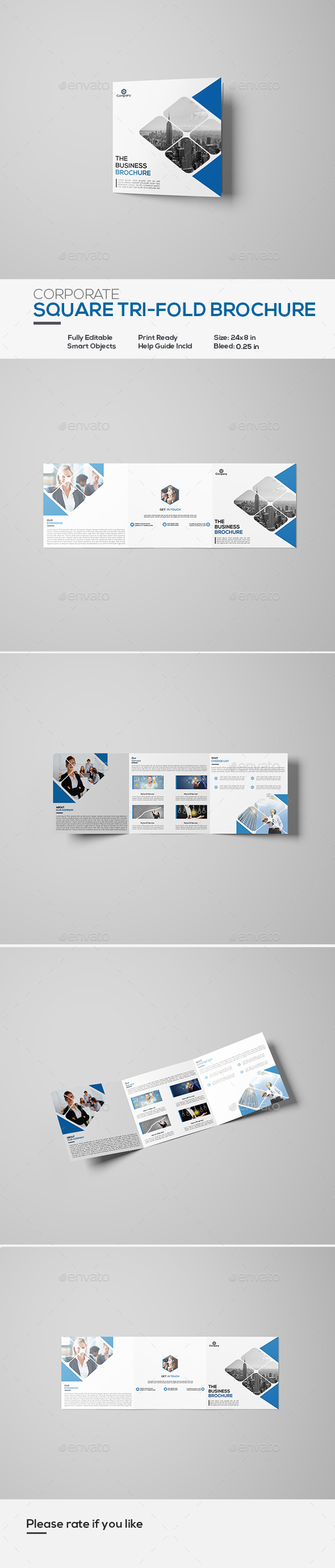 Square Corporate Tri-Fold Brochure - Corporate Brochures